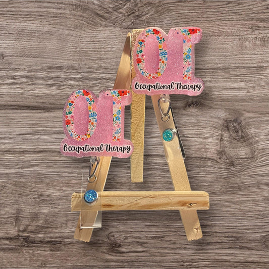 OT Floral Letters Badge Reel