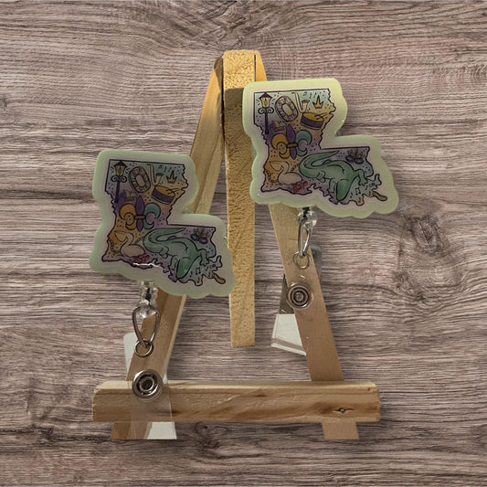 Louisiana Mardi Gras Theme Badge Reel