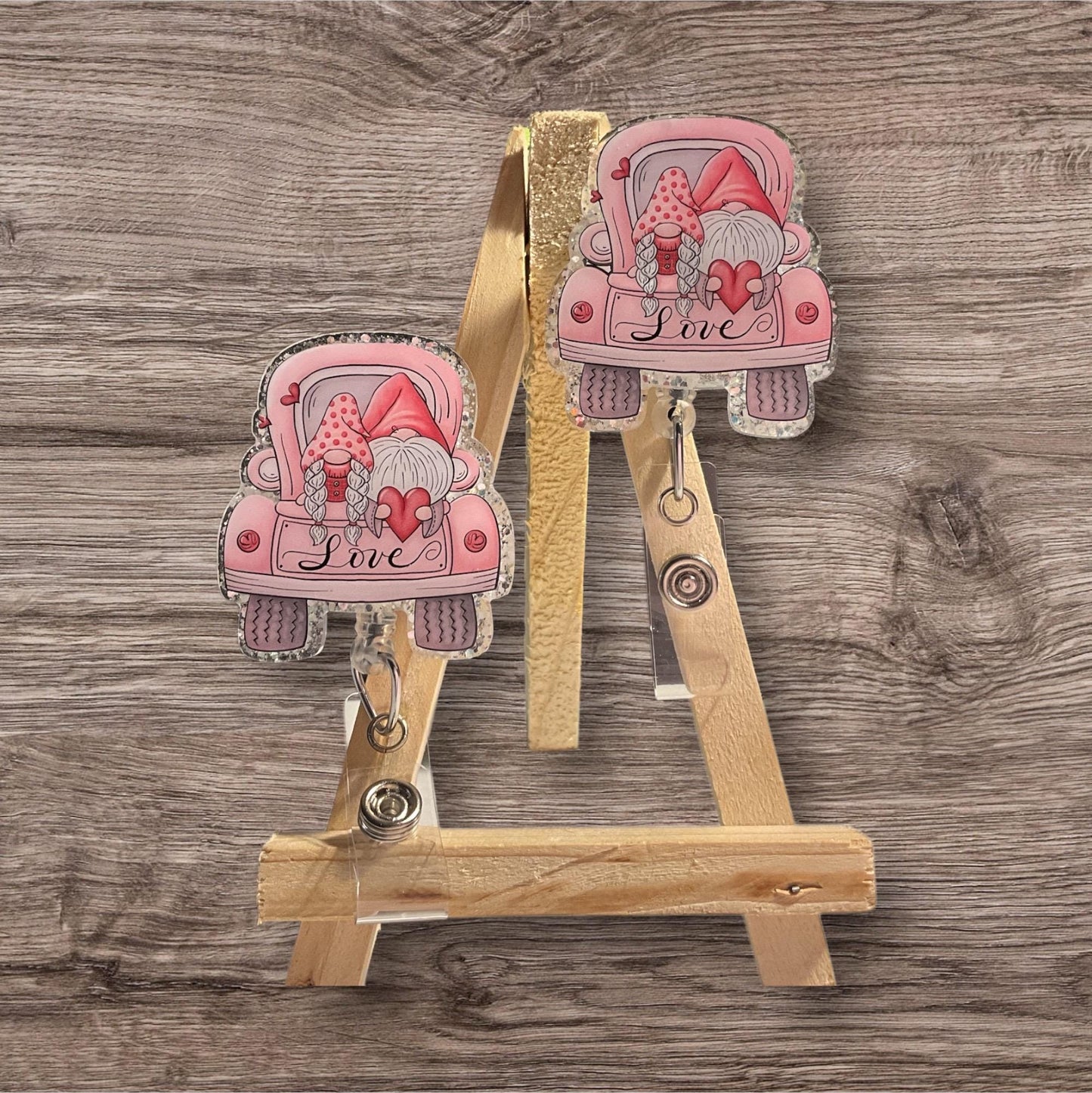 Gnome Valentines Truck Badge Reel