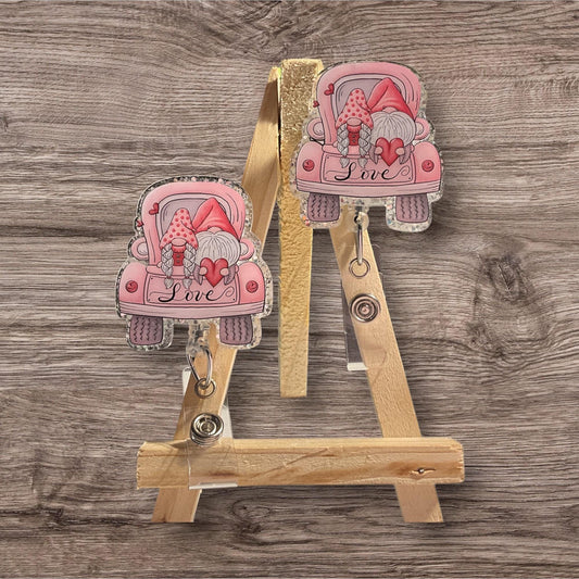 Gnome Valentines Truck Badge Reel