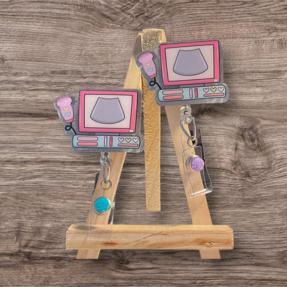 Ultrasound Machine with Wand Badge Reel