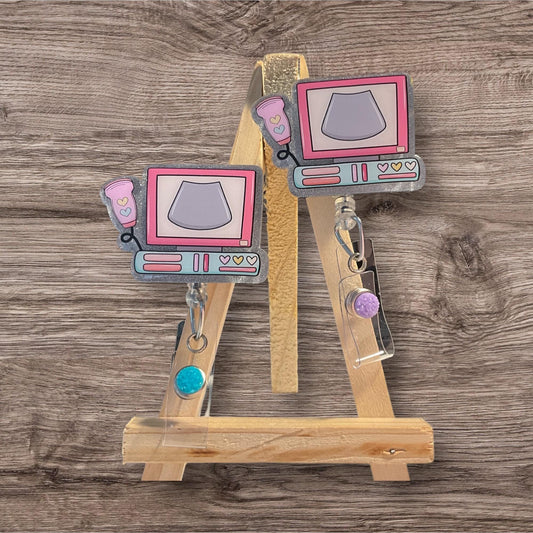 Ultrasound Machine with Wand Badge Reel