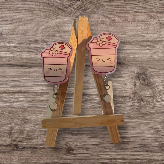 Coffee Nurse Cap Badge Reel