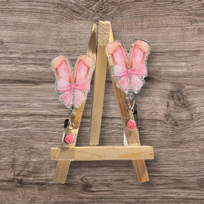 Bunny Ears with Bow Badge Reel