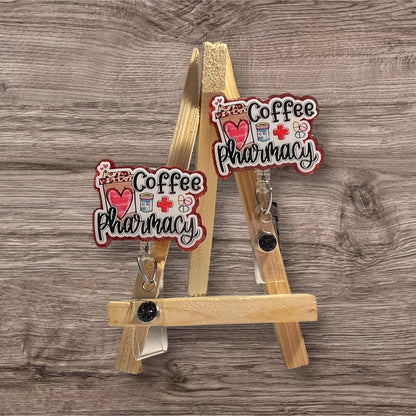 Coffee + Pharmacy Badge Reel