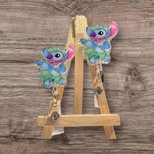 Aloha Blue dog Badge Reel