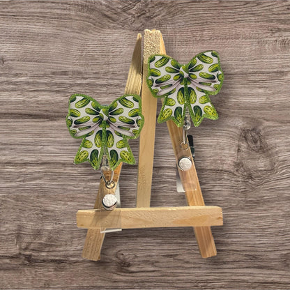 Pickle Jar  Bow Badge Reel