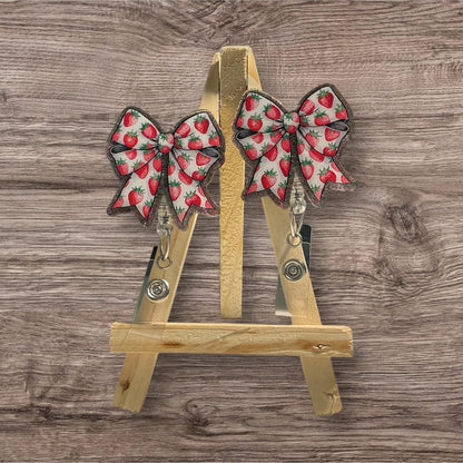 Strawberry Bow Badge Reel