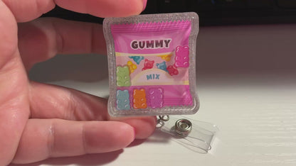 Cute Gummy Bear Dry Shaker Badge Reel